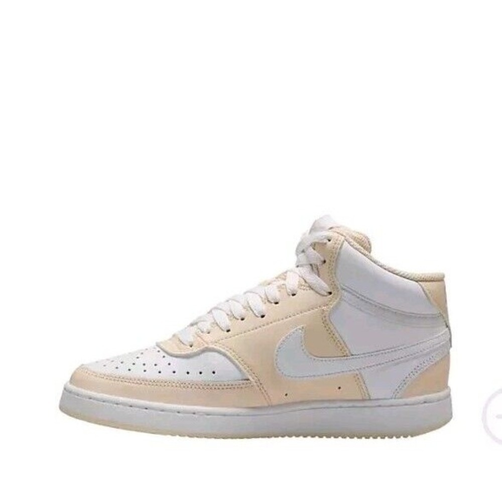 Nike Court Vision Mid Mens 9 Womens 10.5 2 Tone White Beige